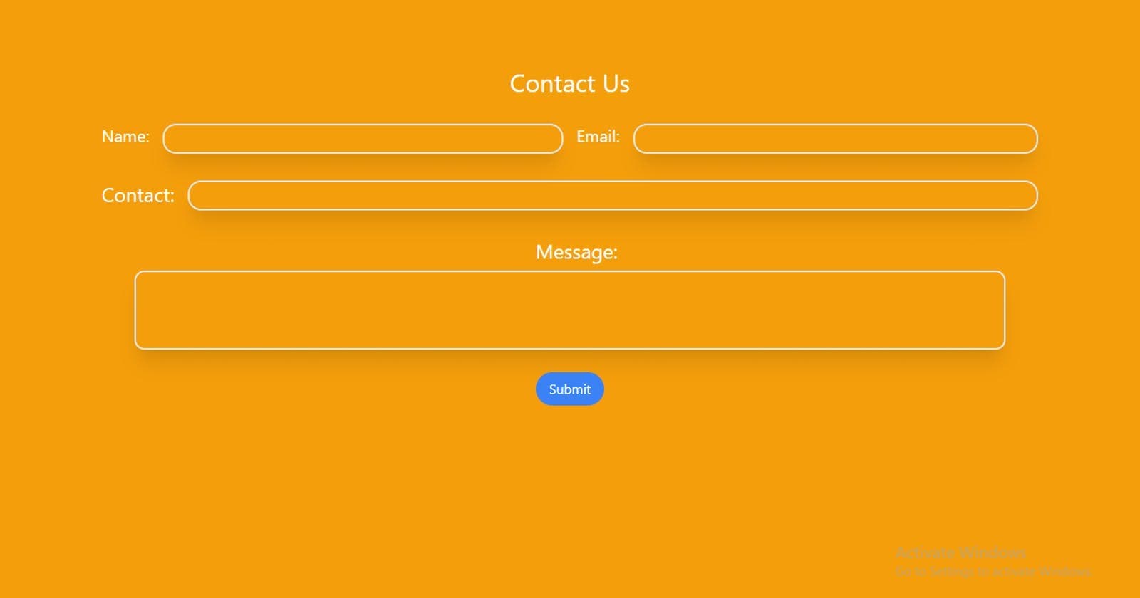 Responsive contact form using TailwindCSS